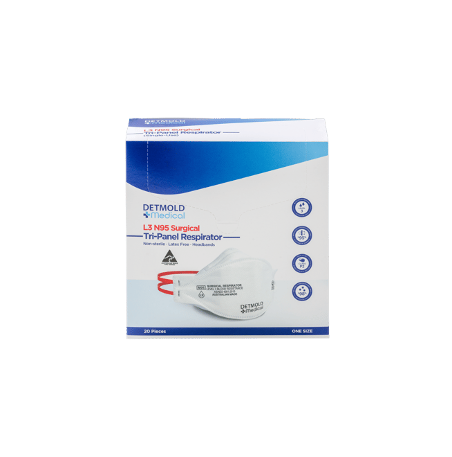 Australian Made Tri-Panel L3 N95 Surgical Respirator