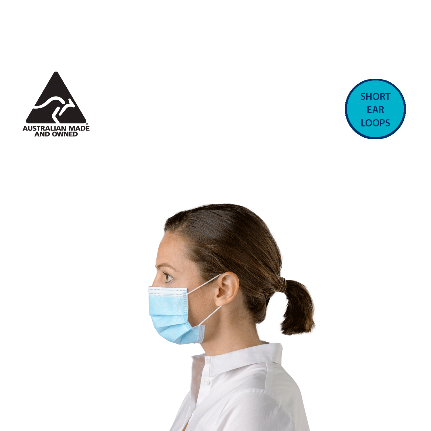 Australian Made level 3 Surgical Face Masks with Short Ear Loops