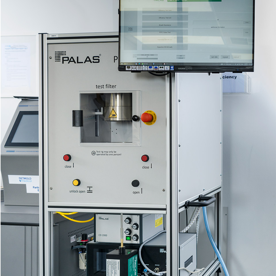 The PALAS PMFT 1000 filter tester has recently been installed in the Detmold Medical Lab