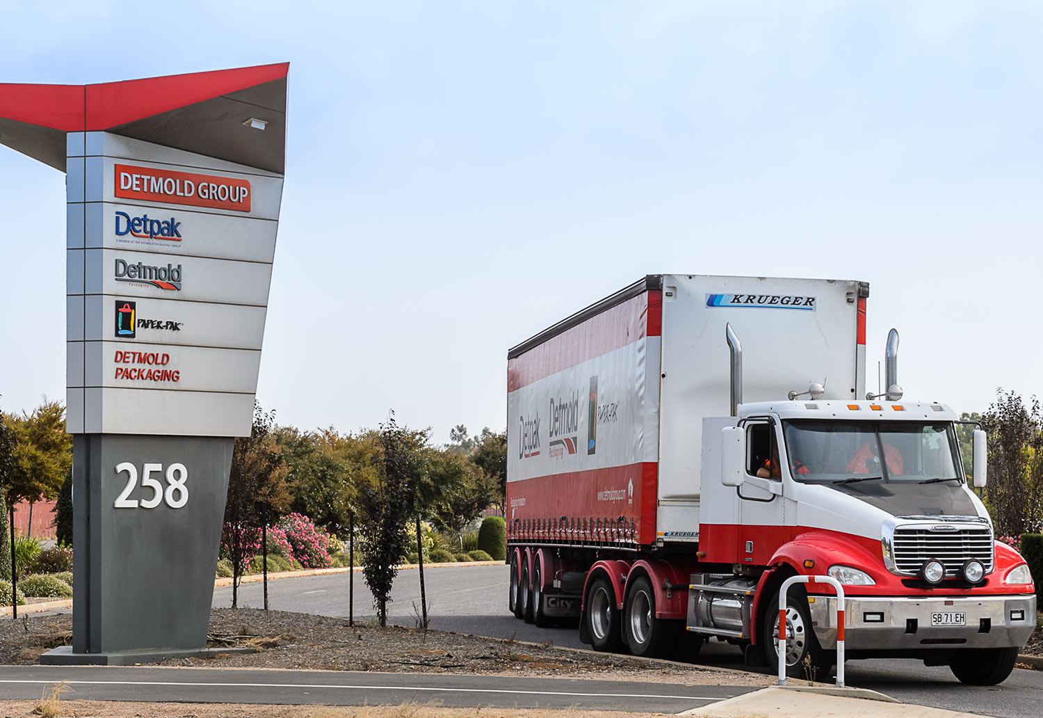 Detmold Group Truck assisting with moving machines to Brompton facility